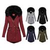 Long Winter Coat for Women Fleece Lined Warm Puffer Jacket Hooded Thicken Parka Overcoat