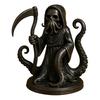 Halloween Grim Reaper Octopus Statue Gothic Black Robe Skeleton Figurine Holiday Party Decoration Skeleton Ornament with Octopus Tentacles