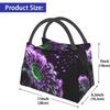 Portable Insulated Lunch Bag Abstract Purple Flowers Waterproof Tote Bento Bag for Office School Hiking Beach Picnic Fishing