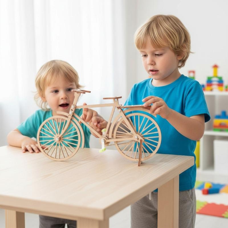 Wooden Cycle Model Construction Set For Children STEM Learning Toy Featuring Hands On Assembly And Interactive Play