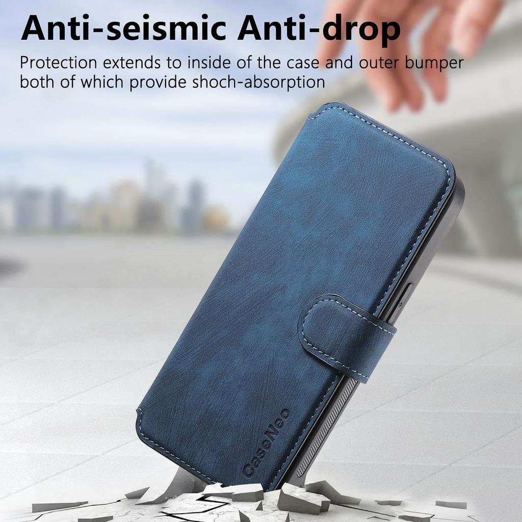CASENEO MW-03 For iPhone 14 Case with Detachable Wallet Leather+TPU Phone Cover