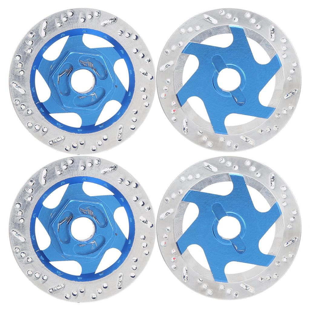 4PCS Universal Aluminum Alloy RC Car Brake Disc Metal Hex Adapter for 1 10 Remote Control CarDark Blue