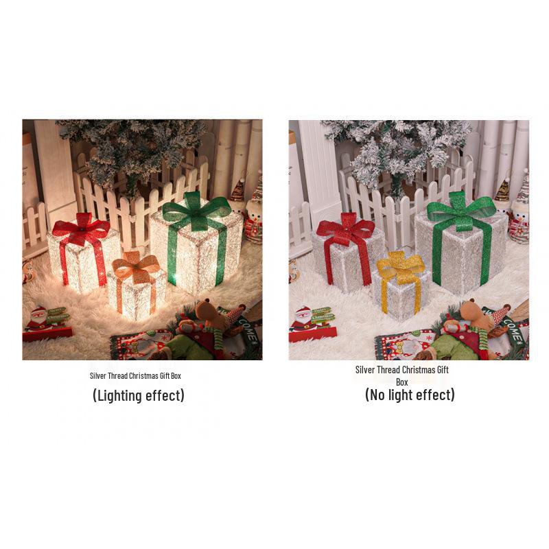 Cross-Border Christmas Luminous Gift Box Set: Outdoor Decorative Lights for Courtyard & Mall Display