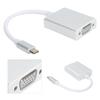 Adaptador TypeC a VGA plateado compacto convertidor macho a hembra compatible con OS X