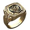 1pc Vintage Gold Eagle Seal Ring, Carved Badge Design, Versatile Ring For Men'S Personality