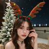 Adjustable Brown Deer Antlers Headpiece Mistletoe Costume Accessory For Adults Kids Seasonal Event