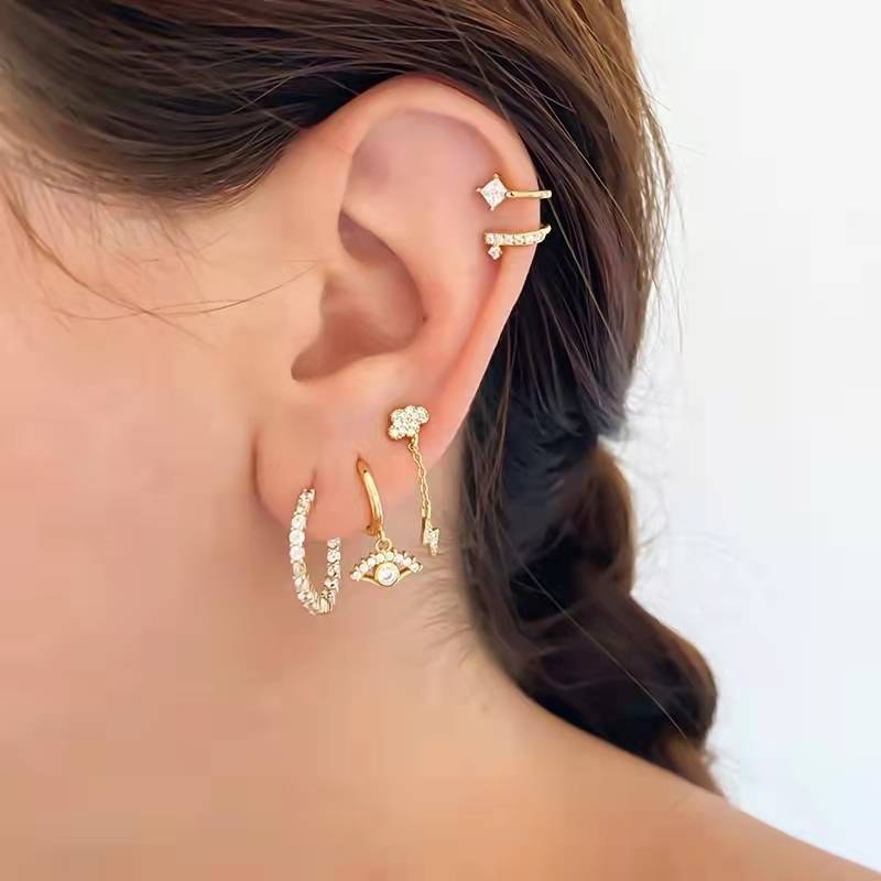 Tier Ohrringe Bling Zirkon Creolen Für Frauen Mädchen Hochzeitsschmuck Pendientes Orecchini Hängeohrringe Trend