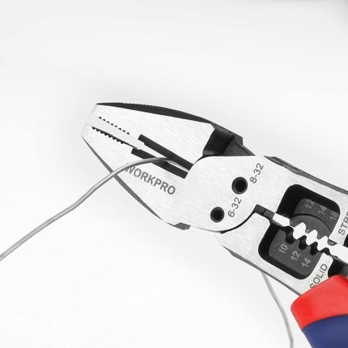 WORKPRO Heavy-Duty Pliers, 200mm, Multi-Function, Wire Cutter, Nipper, Stripper, Bolt Cutter, Wire Stripper, Electrician, Home DIY