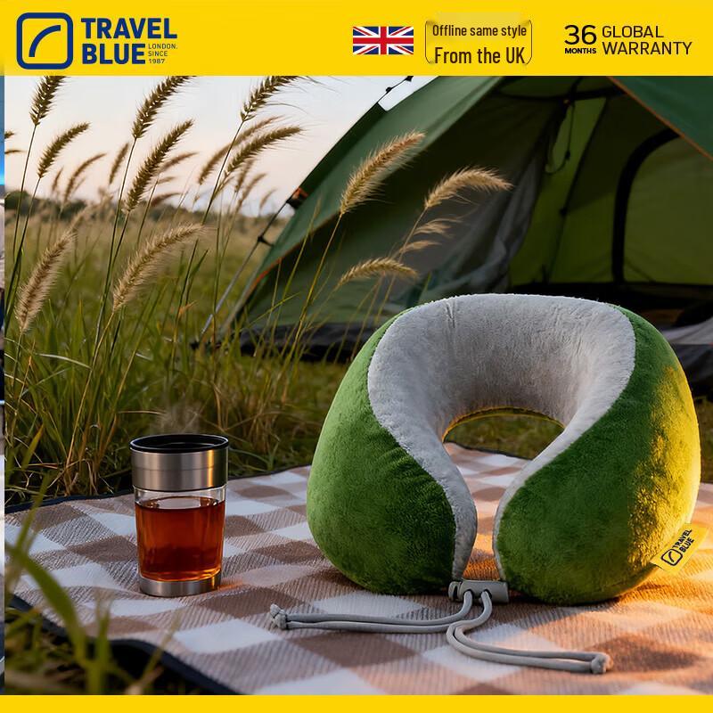 TRAVEL BLUE Memory Foam U-shaped Travel Neck Pillow