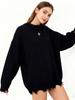 Vintage Baggy Långärmad Tröja Dam Street Style Topp Mode Enfärgad Casual Oversize Pullover Y2k Kläder