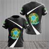 Tshirts 3D Print Brazil Flag National Emblem Summer T Shirt Fashion Kids Casual Boys Girls Round Neck Tshirt Tops Tee Clothes