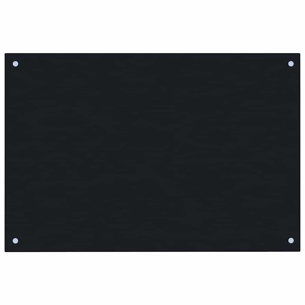 Vidaxl Panel Ochronny Do Kuchni, Czarny, 90X50 Cm, Szkło Hartowane