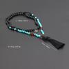 Volcanic Stone 108 Beads Prayer Necklace with Tassel - Long Sweater Chain
