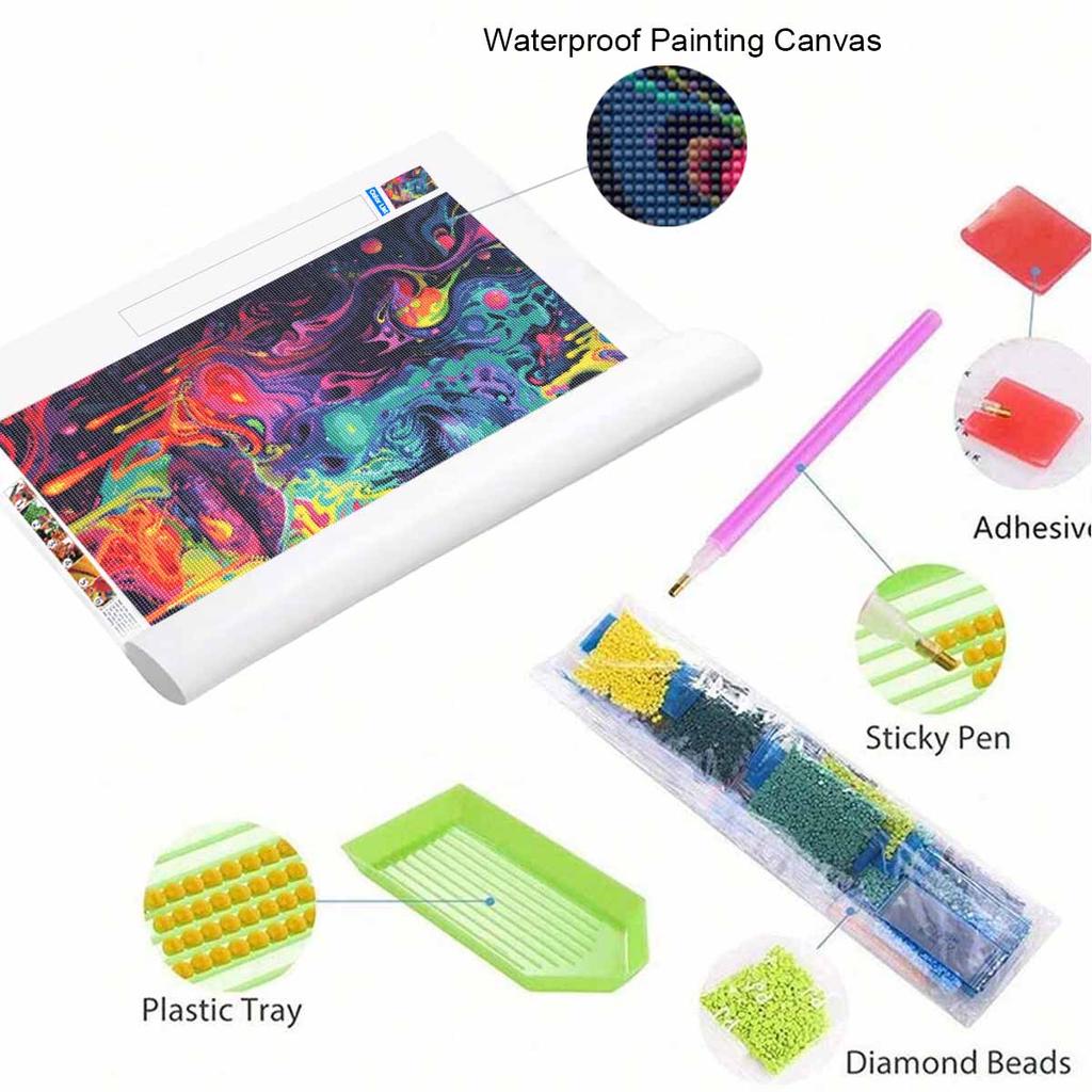 Creative Diamond Painting Kit for Adults DIY Psychedelic Face Rhinestone Picture Canvas for Leisure Craft Wall Art and Gift Making Fun Set