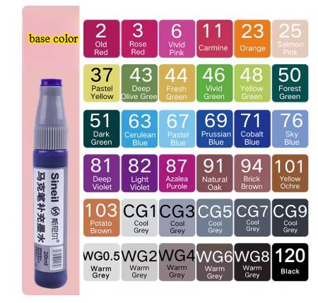 60 Color Marker Pen Refill Liquid Special Ink Art  Supplies Students Painting Creation Drawing Book Graffiti Watercolor Paint