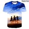 Attack on Titan 3D Pattern T-Shirt for Anime Fans, Stylish Cartoon Tops, Lightweight Polyester Casual Streetwear Clothes