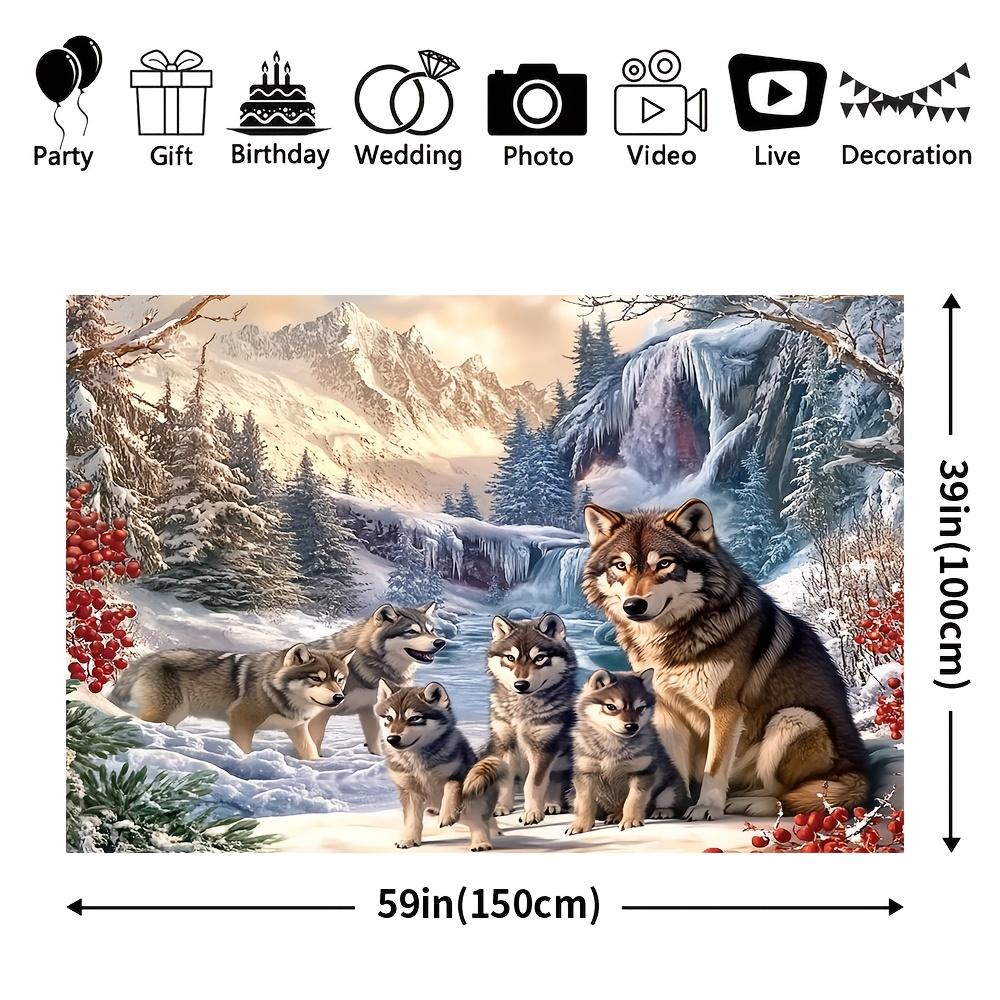 1Pcs Wolf In Snow Animal Theme Decoration Background Backdrop For Photo Studio Photo Booth Party