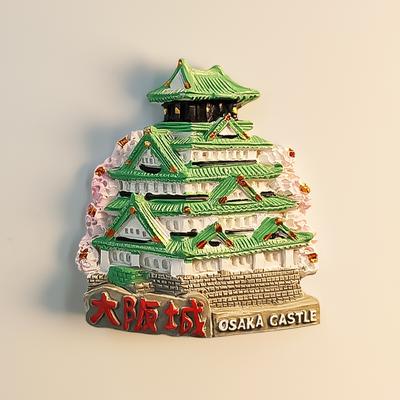 Japonya Osaka Şehri simge yapılar 3D Stereoskopik El Sanatları simge yapılar El boyaması dekorasyon ev buzdolabı mıknatısları