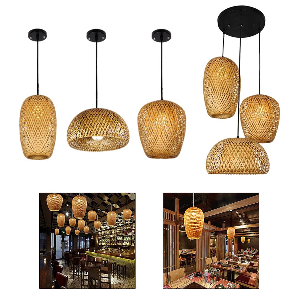 Bamboo Lamp Shades Weave Hanging Light Ceiling