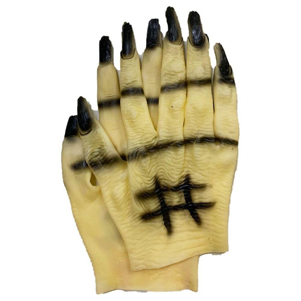 Gumové halloweenské rukavice Černé cosplay rukavice Party potřeby Kostýmové rukavice Pro ženy