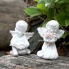 Resin Painted Little Angel Statue Creative Garden Miniature Sculpture Angel Figurine  Wedding