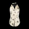 HECO New Chinese Style Bamboo Leaf Halter Neck Vest