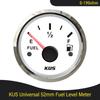 KUS 52mm 0-190ohm 240-33ohm Boat Fuel Level Gauge Waterproof Car Fuel Gauge with Red/Yellow Backlight Fit Car Motorcycle Boat