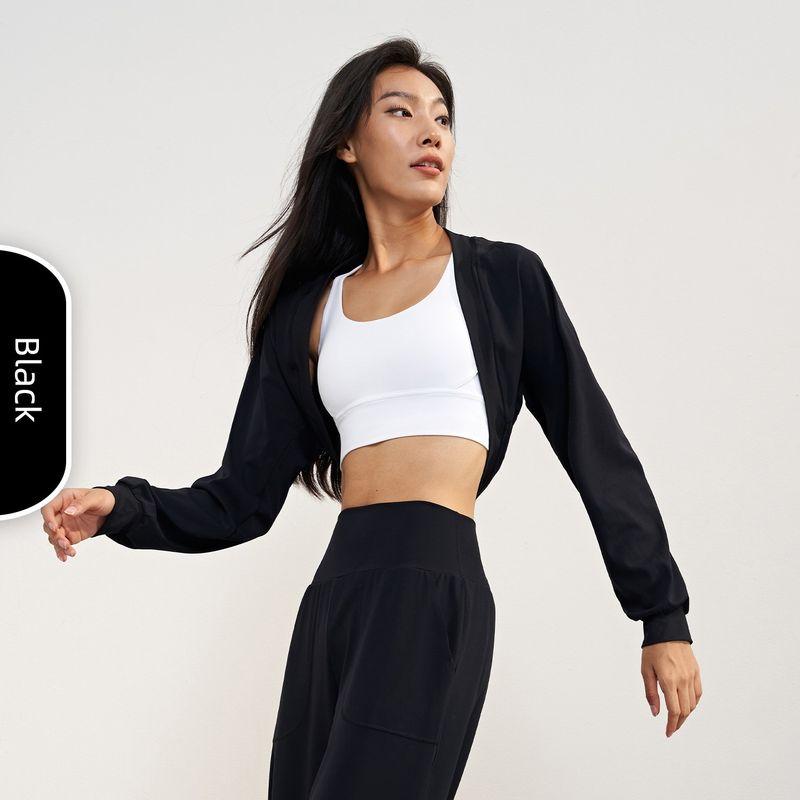 

Yoga European, American and French Style Autumn Long Sleeves Outwear Waistcoat Black M