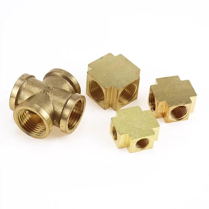 Copper G1/4 Female Four-Way Cross Fitting