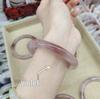 Vintage Violettes Jade-Armreif - Elegantes Weißes Rundes Armband