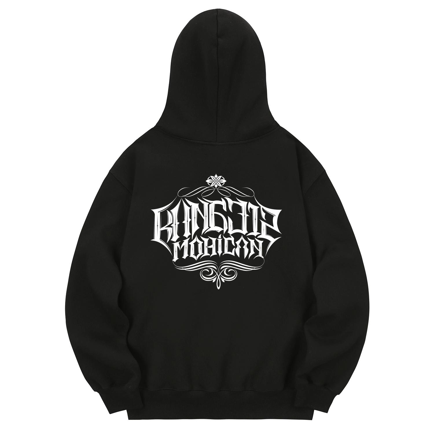 Khan 6312 Khb0004 Khan Lettering Fleece-Lined Hoodie - Black Xl