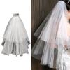 Wedding Tulle Bridal Lace Veil with Bowknot/Floral Trim Elegant Bridesmaids Veil