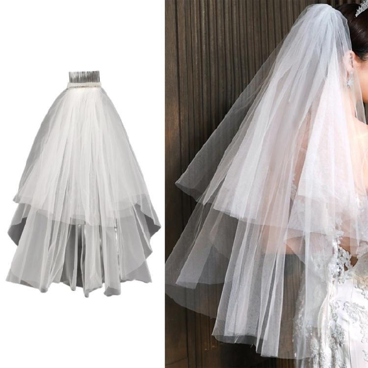 Wedding Tulle Bridal Lace Veil with Bowknot/Floral Trim Elegant Bridesmaids Veil