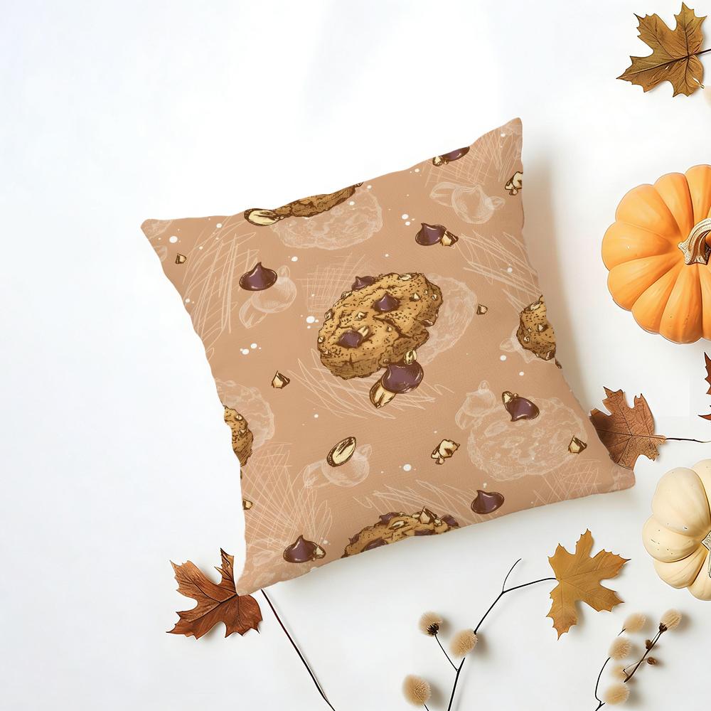 CCookie Cushion Cover Washable Linen Pillowcase Soft  for Daily Sofa Bed Home Room Decor