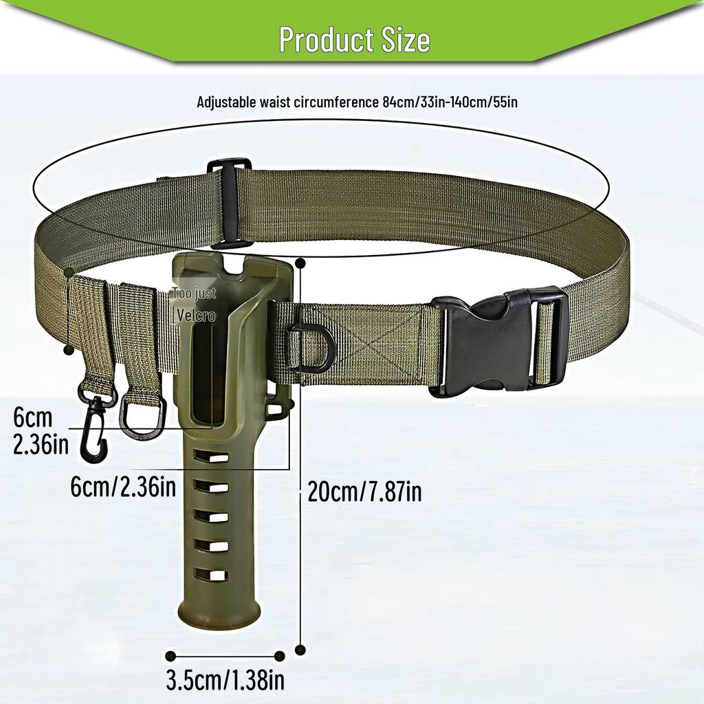 Fishing Rod Waist Belt Holder: Portable Rock Fishing Tackle & Lure Support.