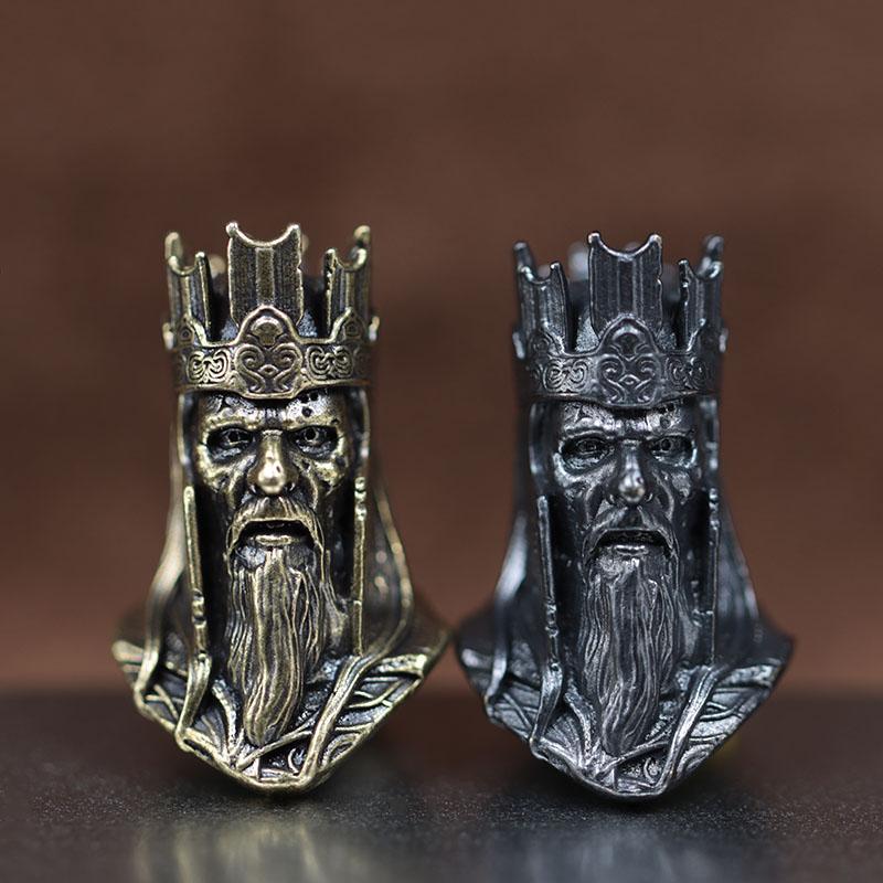 Pope Brass Knife Beads EDC DIY Paracord Woven Bracelet Lanyard Pendants Accessories Pontiff Head Sculpture Outdoor Tool Hangings