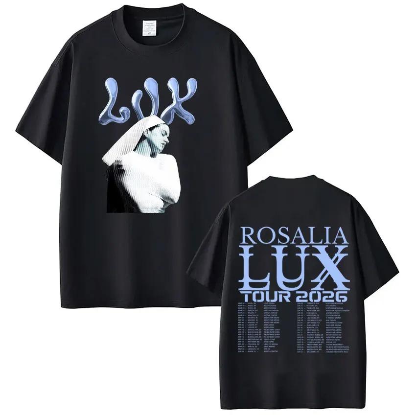 

Rosalía LUX Tour 2026 Printed Tees Men Women Fashion Shortsleeved Loose Harajuku Oversized Aesthetics Women And Men Tshirt S