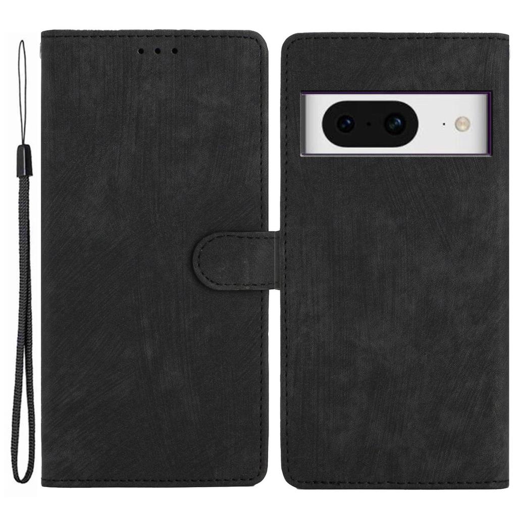 For Google Pixel 8 Solid Color Skin-touch Stand Leather Wallet Cover Cell Phone Case
