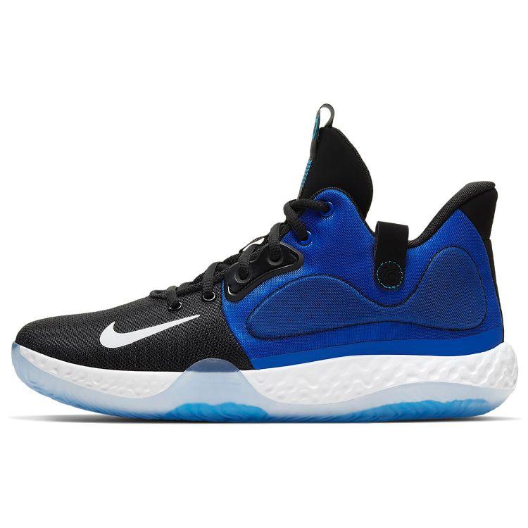 Nike KD Trey 5 VII EP Fabric Sports Trend Shock Absorption Non-Slip Wear-Resistant Mid-Top Retro Basketball Shoes Unisex Sneaker Black Blue AT1198-400