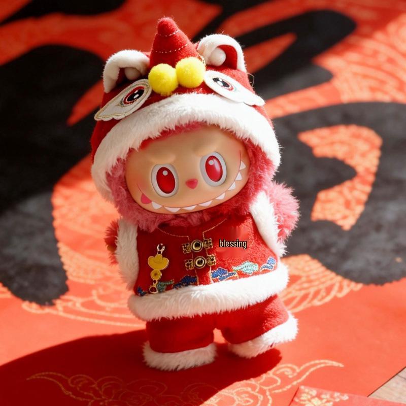 Labubu Doll Clothes: Lion Dance & DIMOO Full Power Horse Set for Chinese New Year Spring Festival