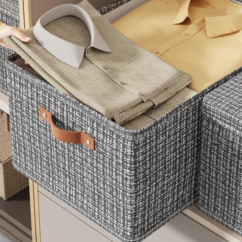 Clothing Storage Bins with Lids - Foldable Organizer Boxes for Closet, Shelf, Under Bed - Large Capacity Breathable Hamper