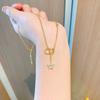 Japanese and Korean Style CD Letter Star Fringe Necklace Retro Collarbone Chain
