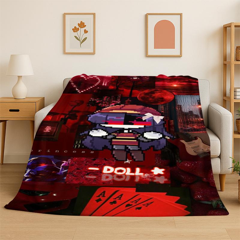 Cartoon Murder Drones Uzi V Robot Flannel Blanket Soft Warm Throw Blanket for Bedroom Living Room Bed Travel Camping Picnic
