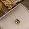 Titanium Steel H Letter Women's Necklace - Drip Glaze, High-End, Versatile Clavicle Chain, Fashionable Internet Celebrity Accessory.