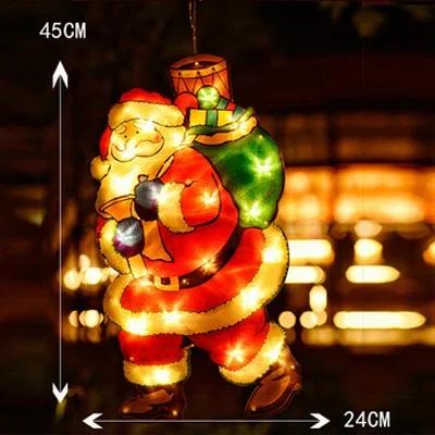 LED Christmas Decoration Suction Cup Light, Santa Claus Snowman Shaped Light, Christmas Shop Window Decoration, Home Decoration