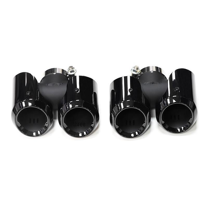 Black Stainless Steel Quad Exhaust Tips for 20-24 Land Rover Defender 90/110