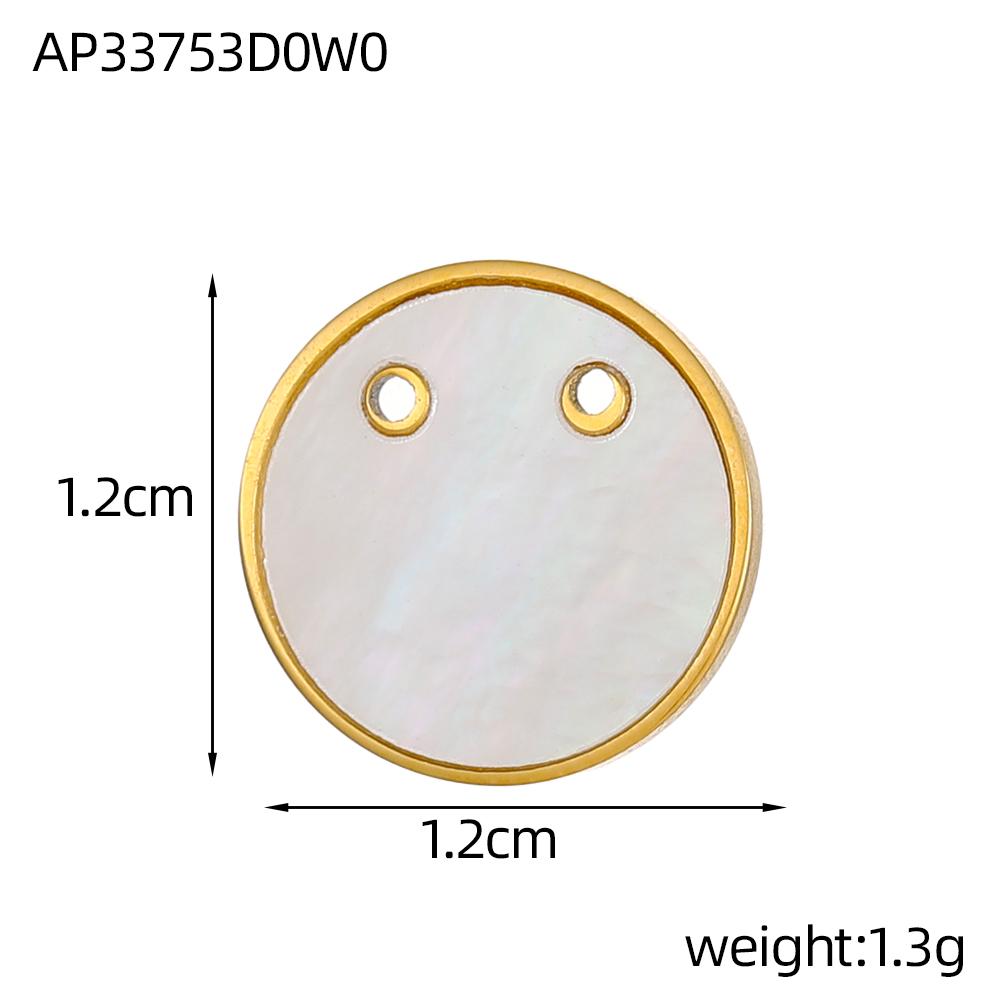 CARLIDANA Fashion Jewelry Pendant Stainless Steel Charm Square Round Heart Love White Shell Pendants for Jewelry Making DIY