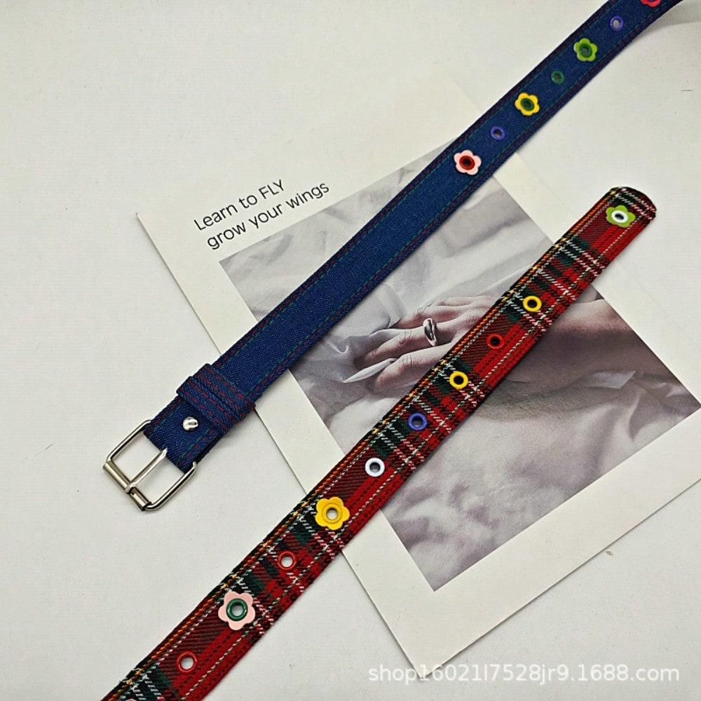 Cute flower belt female street versatile fashion dopamine student jeans trend waist belt