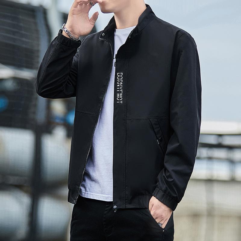 Новая весенне-осенняя куртка Мужская осенняя куртка Повседневная мужская одежда Молодежная осенняя куртка Мужская куртка M чёрный