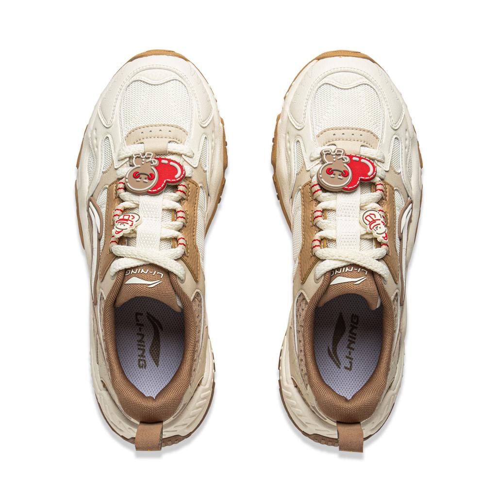 Li Ning Brown Sugar Lucky Ginger Versatile Retro Thick Sole Fashion Trend Shock Absorption Non-Slip Wear-Resistant Support Low-Top Dad Shoes AGCV368-3
